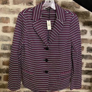 NWT Talbots Striped Blazer - Petite Large